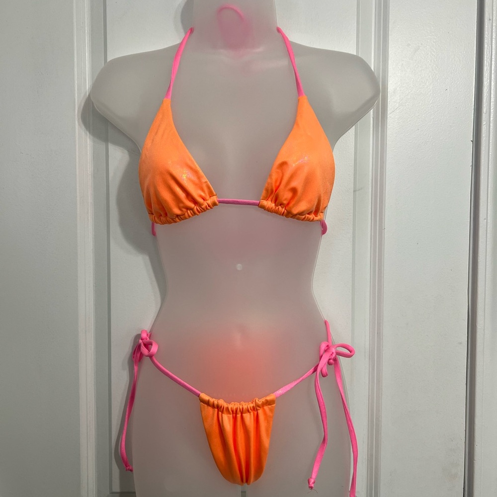 NEW - Custom Vibrant Orange and Pink Bikini Set